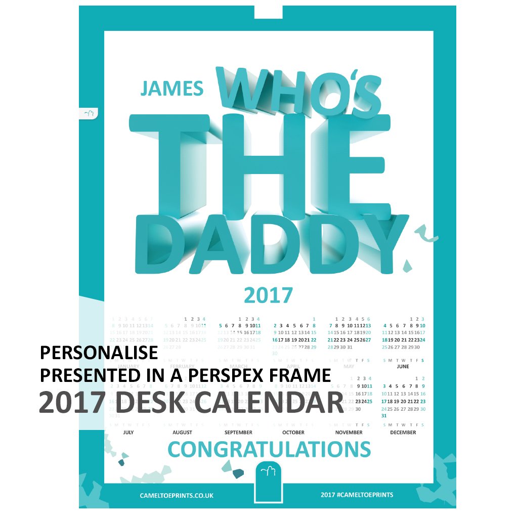 Know someone who is having a baby in the new year? Send congratulations with this personalised desk calendar #dad #newdad #baby #babyshower