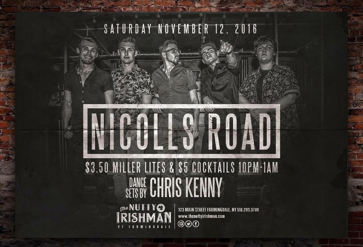 Nicolls Road (@nicollsroad) on Twitter photo We'll be at <a href="/nuttyirishfdale/">Nutty Farmingdale</a> tonight! Don't worry about missing the big fight—The Nutty will be showing it on all their TV's! We'll be at <a href="/nuttyirishfdale/">Nutty Farmingdale</a> tonight! Don't worry about missing the big fight—The Nutty will be showing it on all their TV's!