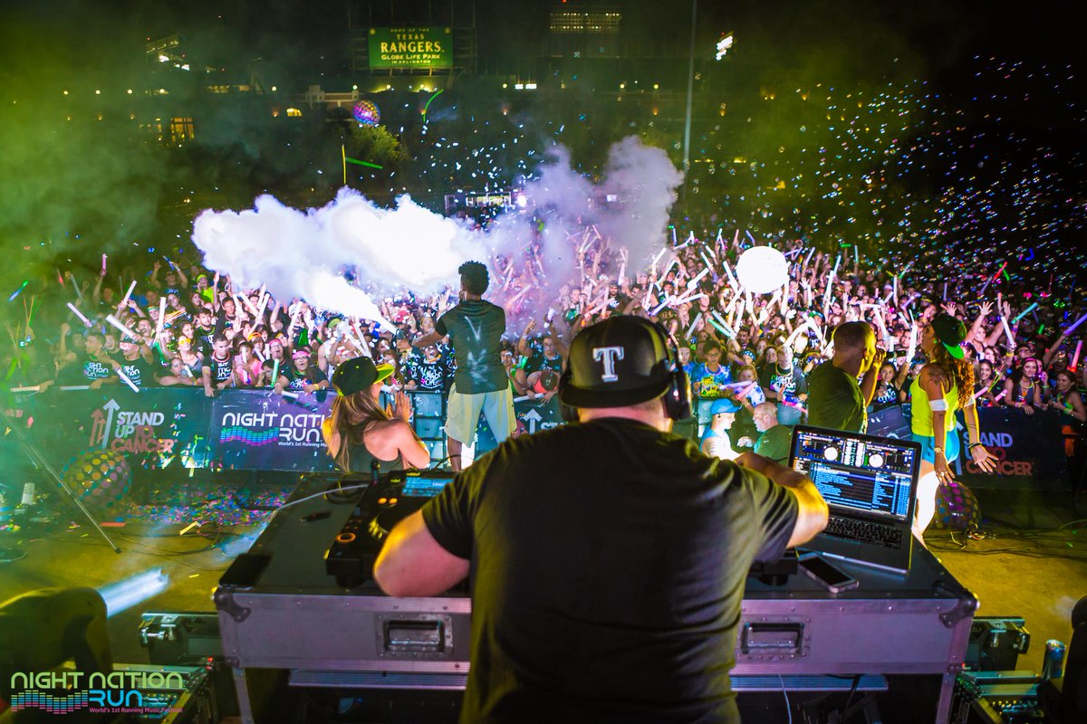 JLabAudio's tweet photo. Saturdays with @nightnationrun and birthday boy @cschambacher in Houston, Texas! Where will you #runfortheafterparty? https://t.co/nZz2zc5W55