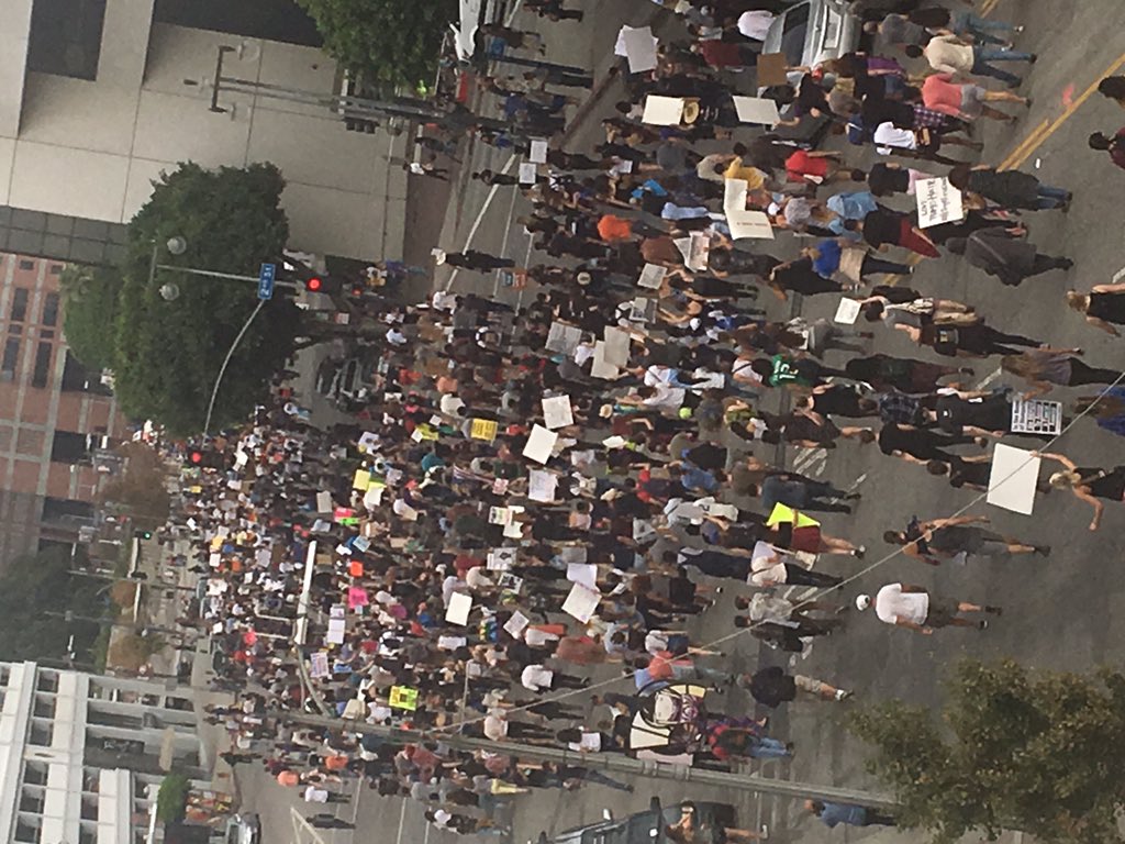 chaneru's tweet photo. "We reject the president elect. " is this real life? #losangeles #downtownLA #proteststrump https://t.co/HOpzQadgH8