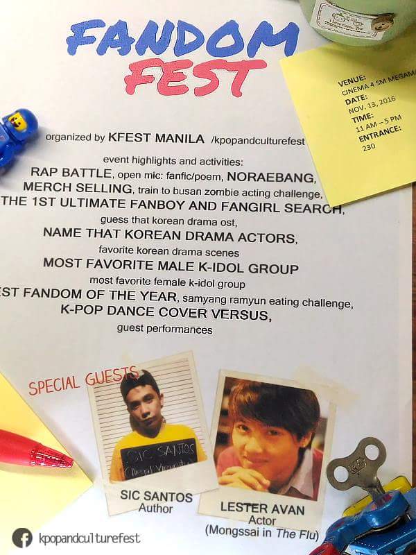 #FandomFest happening today at the SM Megamall, Cinema4 at 11AM with guests @avanlee88 &amp; @owwsiccc! See you all KPOP stans! <a href="/kpopculturefest/">KFEST</a>