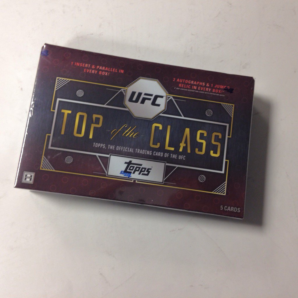 Topps's tweet image. With #UFC205 debuting in NYC, RT + follow to win this box of Top of the Class trading cards. Winner picked Monday