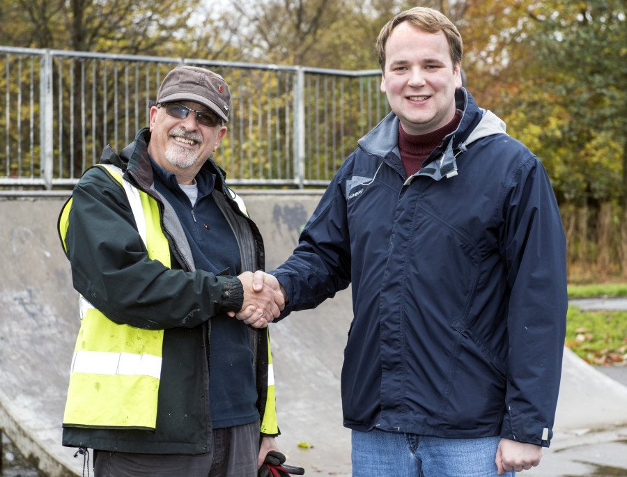 MP William Wragg at Marple Skatepark