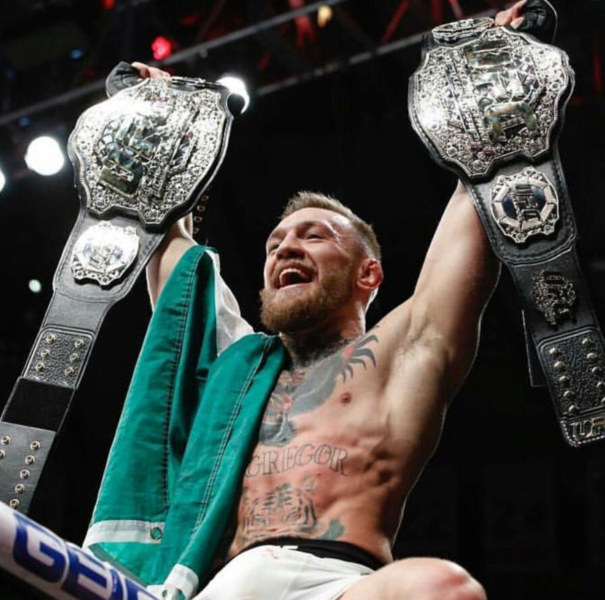 Two weight world champion <a href="/TheNotoriousMMA/">Conor McGregor</a> #ufc205 #history