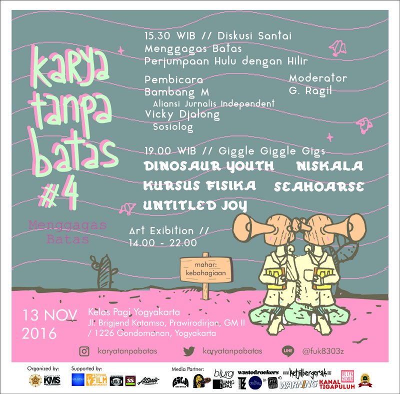 Today 13/11/2016 Diskusi +Music by <a href="/Dinosaur_Youth/">Dinosaur Youth</a> <a href="/niskalaYK/">welcome to the show</a> <a href="/seahoarse_/">Seahoarse</a>  <a href="/untitledjoy/">Untitled Joy</a> &amp; Kursus Fisika di KPY denah bit.ly/2e3KoKc