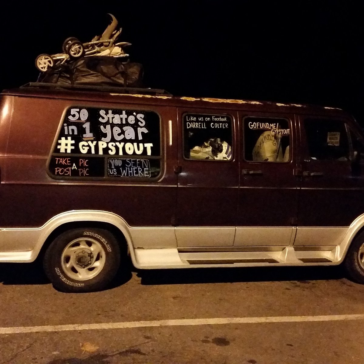 christinamwendt's tweet photo. At the 1-81 VA Rest Area 158 South saw the #gypsyout van. If you've seen it elsewhere post your pic.  #50statesinoneyear https://t.co/D1rfiqelsV