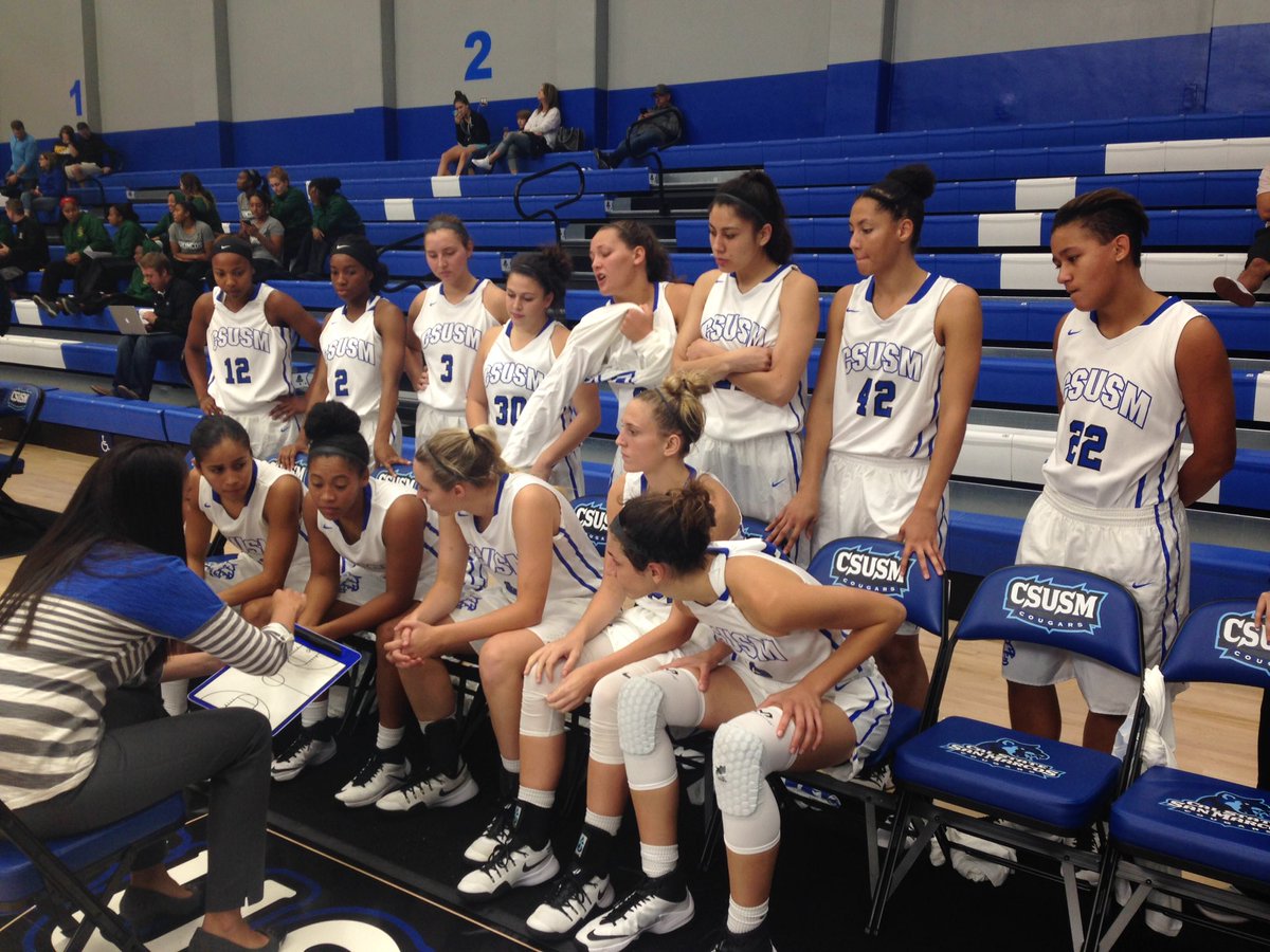 CSUSM_WBB's tweet image. Words of wisdom before the 2nd half. #CSUSMHoops