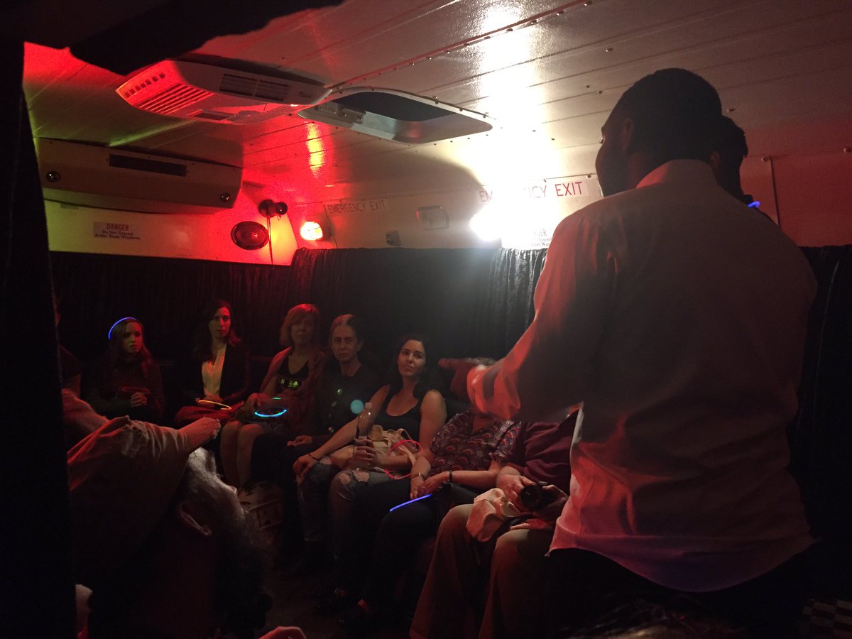 StandUpBus's tweet image. Slam poetry, magicians, and a full house on the #StandUpBus. @MelroseBellow