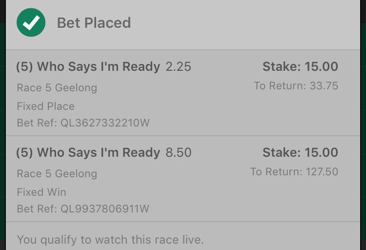 Gooseyboy37's tweet photo. @BensRacingTips Nice Tip Mate #Paidwell https://t.co/MefBrnw93m