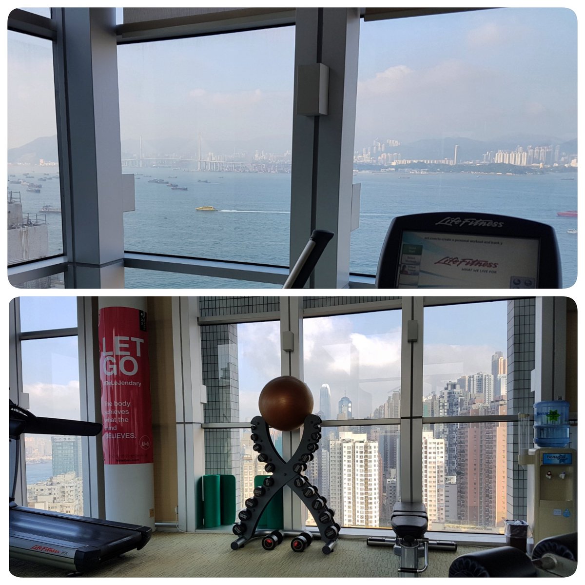Daleroxxu's tweet photo. Decent view for a light Sunday afternoon workout. @HotelJenHK #HongKong https://t.co/CPDAcybOCV https://t.co/ZkYSMDPSQy