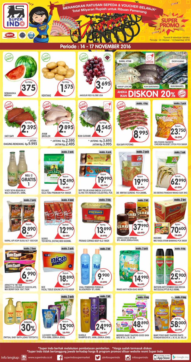 InfoSuperIndo's tweet photo. Super Indo Super Segar! Berikut promo koran Kompas (edisi 12-17 November 2016). Happy shopping! Info: https://t.co/aCxIypmwUO https://t.co/QWLrKGVdJj