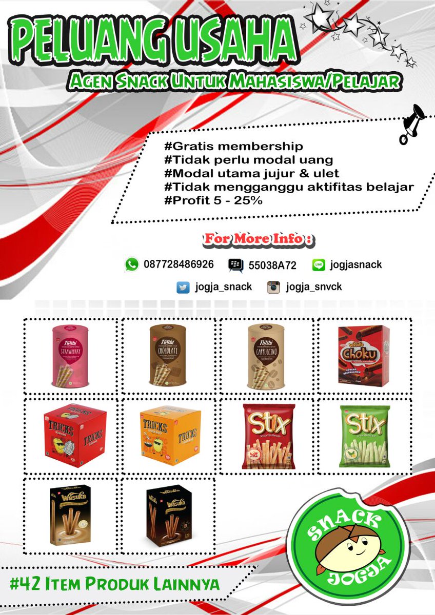Hai JOGJA! Mau usaha sampingan halal &amp; tidak mengganggu pekerjaan lain? Yuk gabung jd agen <a href="/jogja_snack/">JOGJAsnack</a>. Info selanjutnya cek poster ya