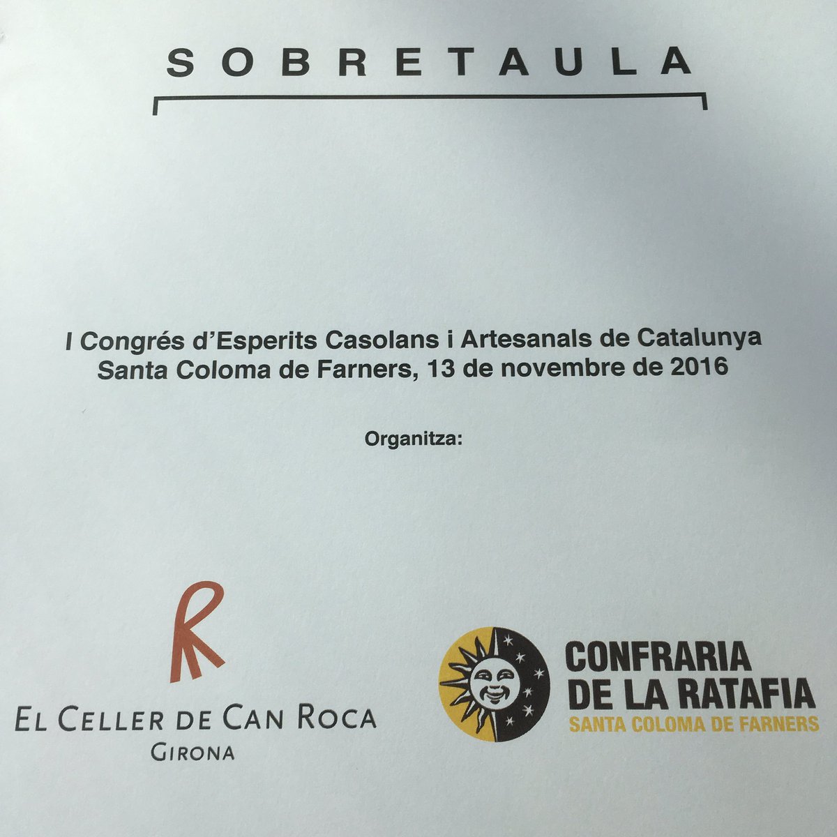 Comenca el #sobretaula Amb moltes ganes d'aprendre sobre esperits i ratafies! #35Festaratafia Som-hi!!!