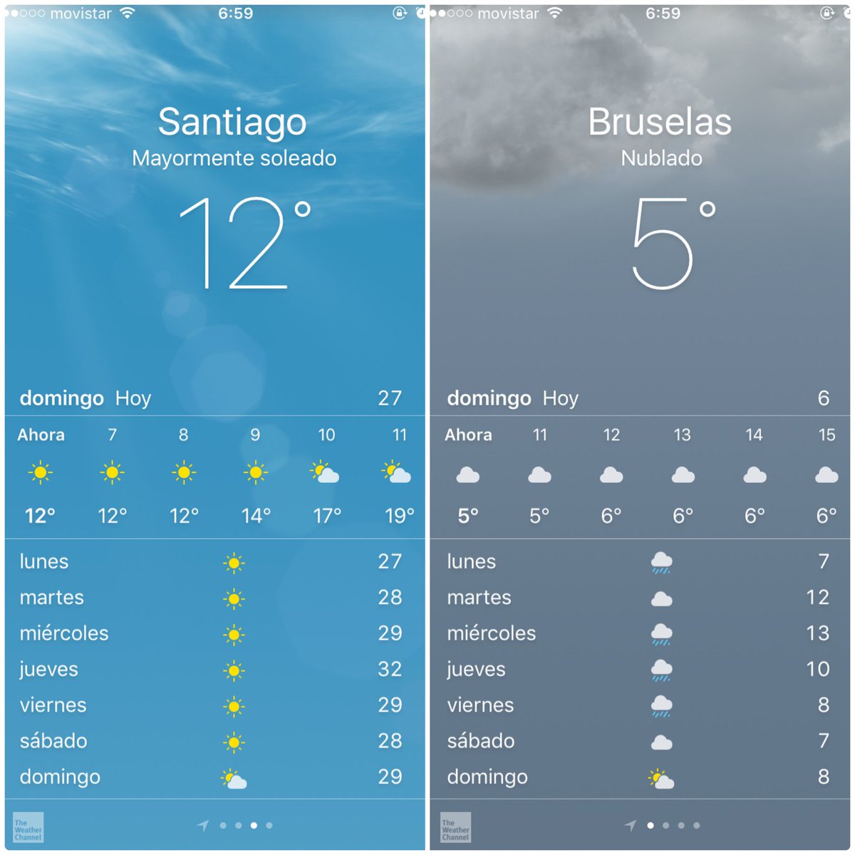 carmensepulveda's tweet photo. ☀️🇨🇱v/s☁️🇧🇪... #CestLaVie #belgique #meteobelgique #meteochili #chili #paschance #pasenviederentrer 😩 https://t.co/GLeGHDK4aK