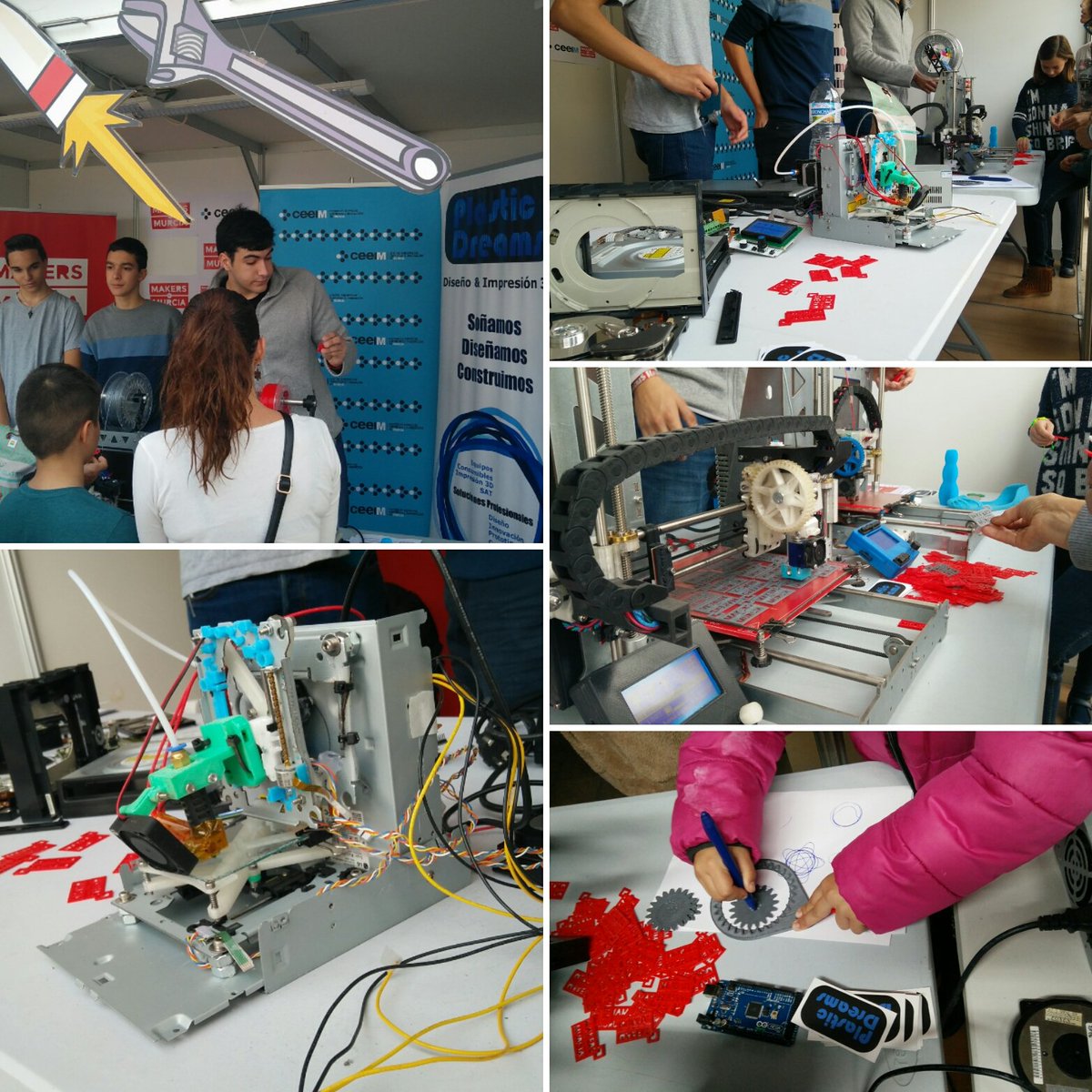 Plastic__Dreams's tweet image. Último día de #Secyt16 llévate 1 llavero de @makersofmurcia dibuja con un #espirógrafo o aprende a montar una #impresora3d con unidades #dvd