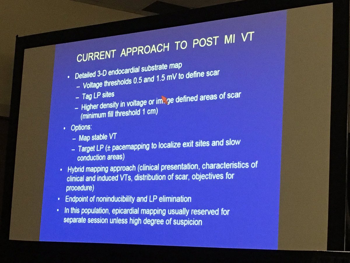 DebbeMcCall's tweet image. #AHA16 [DW] Current approach to post-MI #VTach