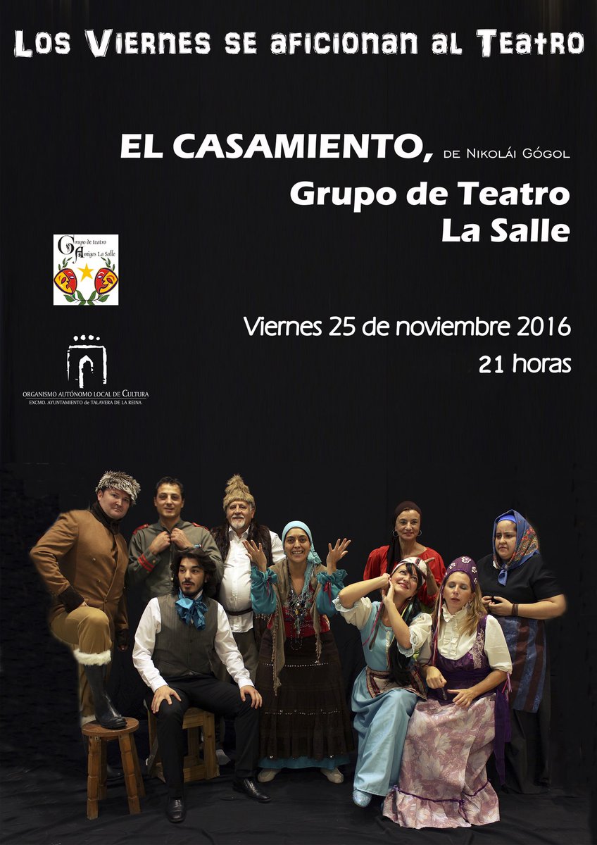 Teatrerana's tweet photo. Y seguimos a tope con las actuaciones. No os perdáis El Casamiento por un precio de 4€  el día el prox. 25 de Nov. Os esperamos!! https://t.co/aql0OSRKh3