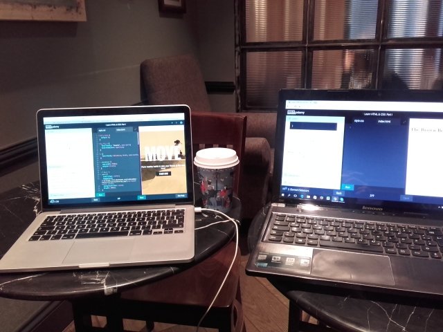 NinaGreimel's tweet photo. @RebeccaCParton We can code! Coding lesson #1 @CaffeNero #uclpub2016 https://t.co/D6OvpUg4qY