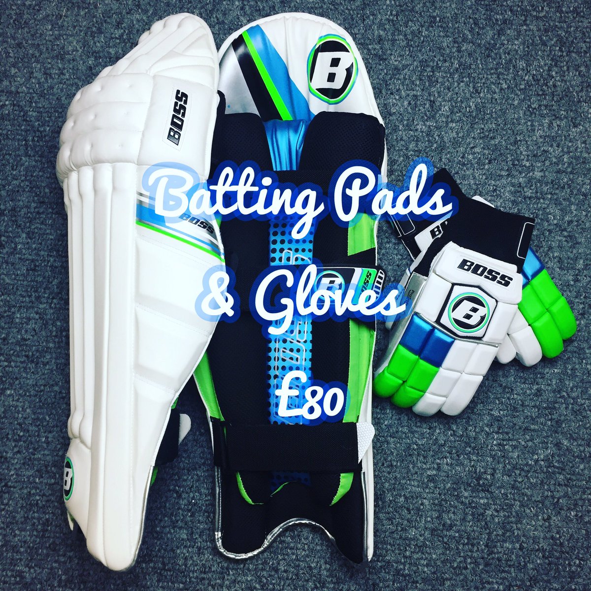 BossCricketUK's tweet image. SALE: Batting Pads and Gloves for £80 plus shipping. Email: uk@bosscricket.com to purchase #cricket #valuebundle #sale #boss