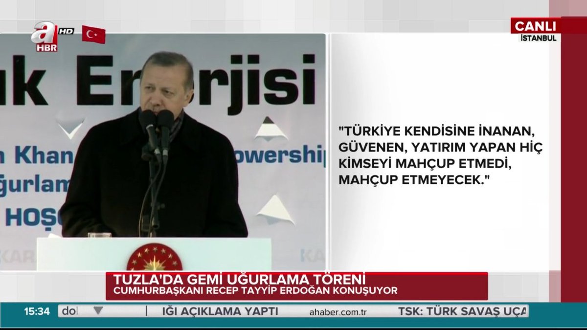 Cumhurbaşkanı #RecepTayyipErdoğan  Tuzla'da gemi uğurlama töreninde...