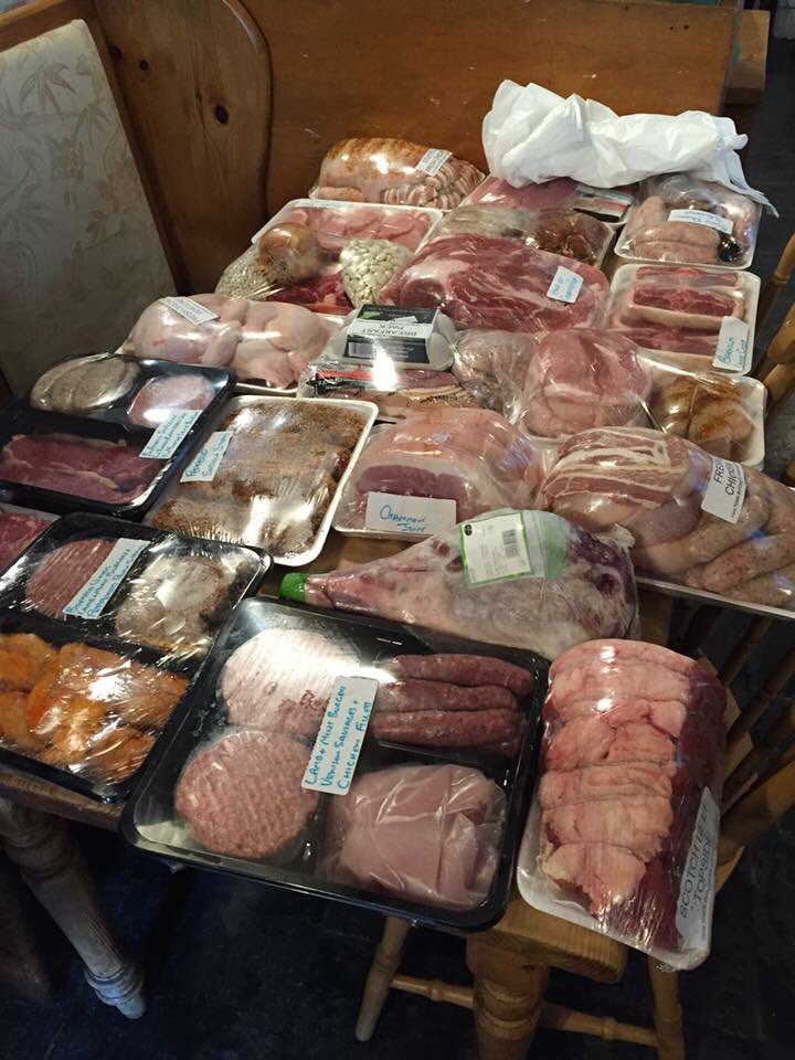 It's almost time for today's meat draw, tickets now on sale, £3 a strip, draw at 3pm .....