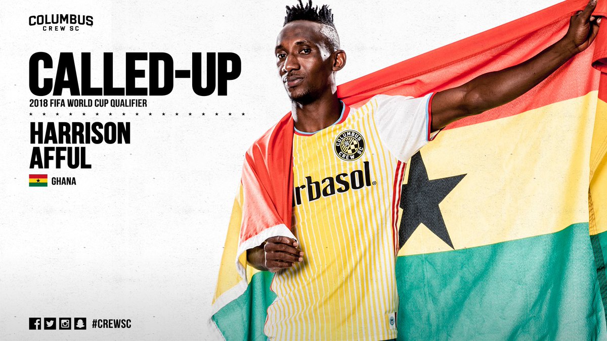 ColumbusCrew's tweet photo. Good luck to @thekingharrison &amp; @ghanafaofficial in today's #WCQ2018 match vs. Egypt! 🇬🇭 #CrewSC https://t.co/BmvZRc6mpp
