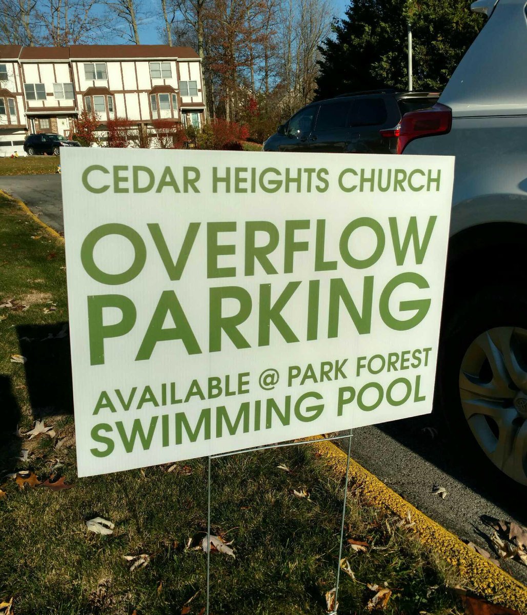 CedarHtsChurch's tweet photo. A few other things happening at PFMS this morning. If the main lot is full follow our signs to our overflow lot at Park Forest Pool. #cdrhts https://t.co/44bwBcNp0r