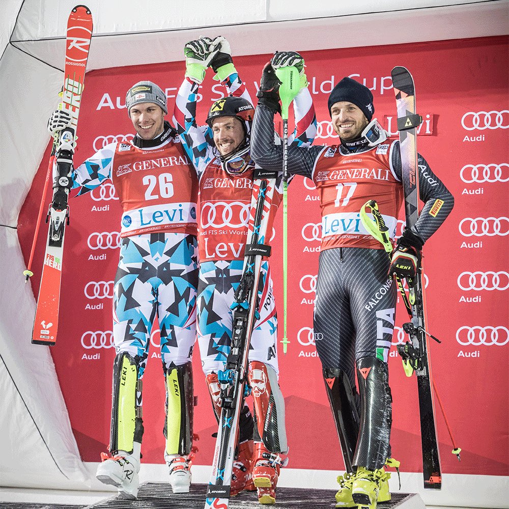 Congratulations Marcel Hirscher, Michael Matt and Manfred Moelgg! #worldcuplevi #levilapland #10thanniversary