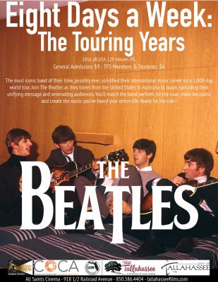 Join <a href="/TFS_AllSaints/">All Saints Cinema</a> as filmmaker Ron Howard examines the early years of the Beatles tallahasseearts.org/event/the-beat… #theARTSlivehere #ihearttally