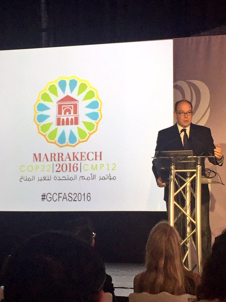Sustain_Direct's tweet photo. We need new economic drivers to fund + build a new regenerative economy that benefit all gens. 
Prince Albert of Morocco #GCFAS2016 #COP22 https://t.co/74QjK8wTwg