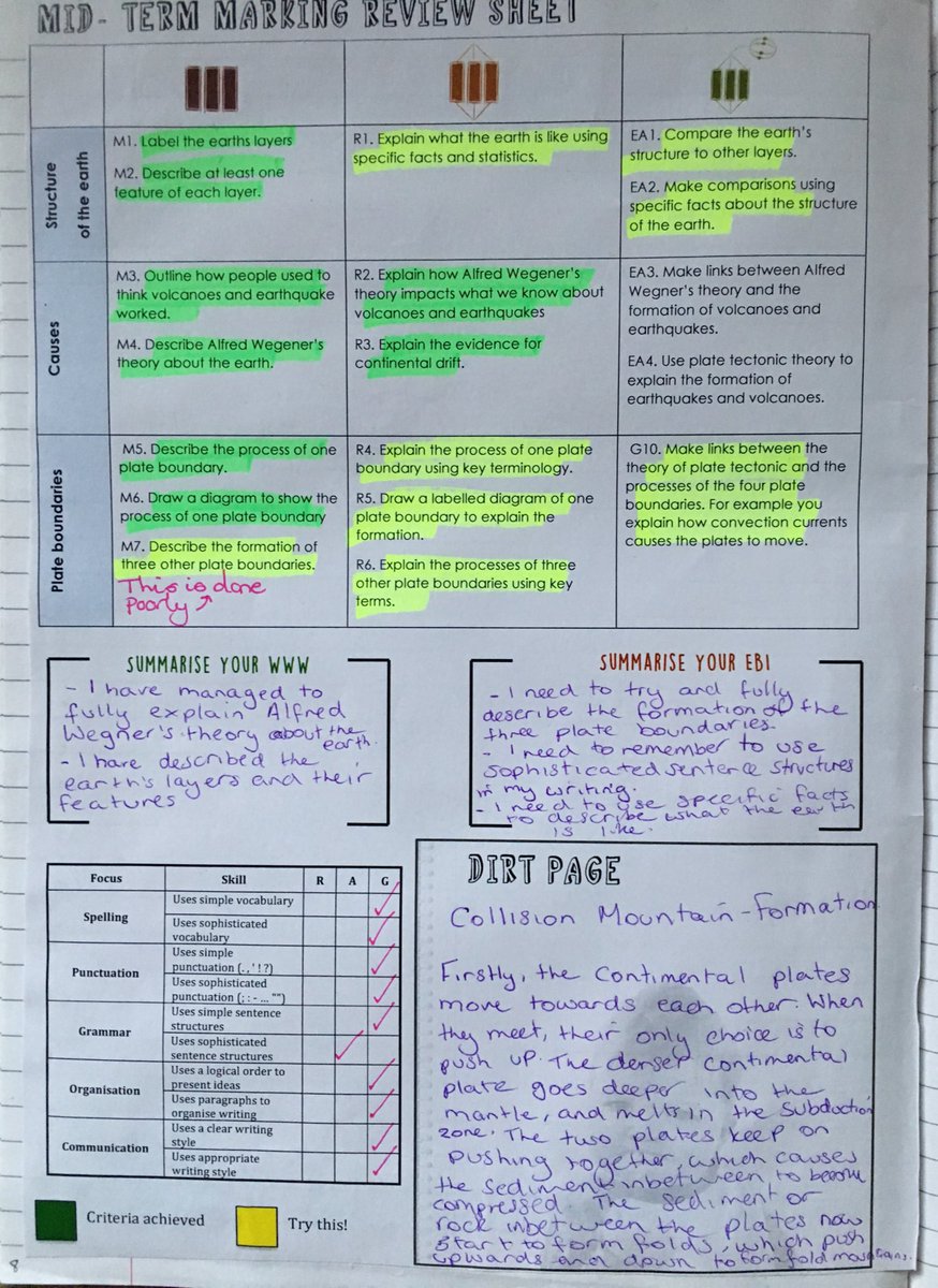Geoisamazing's tweet image. Really pleased with the how marking grids are creating good DIRT opportunities for students #geographyteacher #ukedchat #pedagoofriday