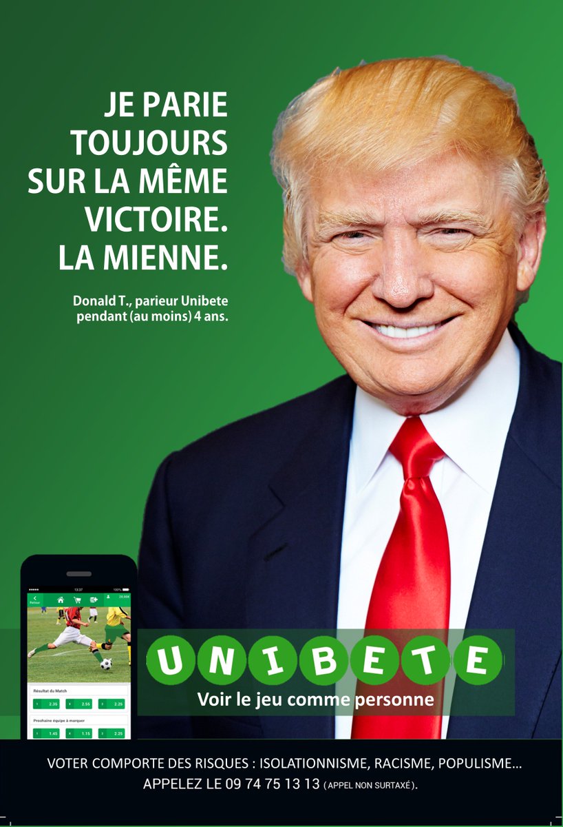 Truc_et's tweet photo. Les vrais spécialistes sont sur @UnibetFrance ! Eux l'avait prévu !
Attention, voter comporte des risques.. #TrumpPresident #USElections2016 https://t.co/gHMgOA7nTO