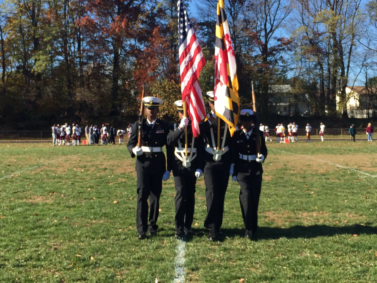 Randallstown NJROTC color guard at Randallstown vs Dunbar football game yesterday 🏈🎉.