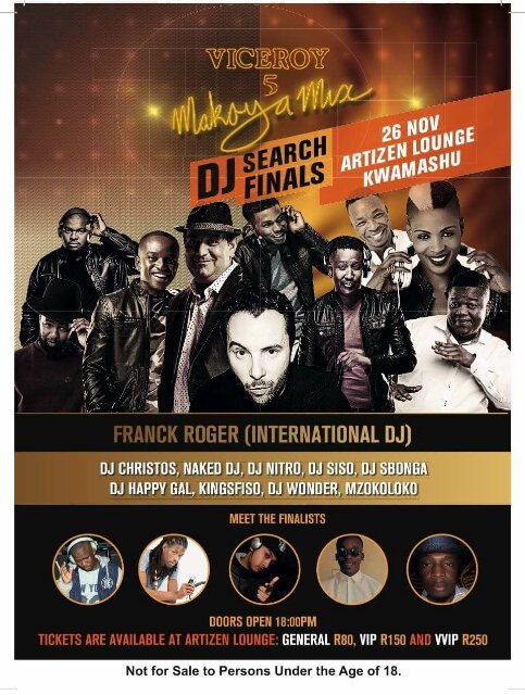 LIBINODJ_SA's tweet photo. I'm so looking 4ward to this day 26 Nov at @ArtizenLounge with @djchristossa @Naked_Dj @FranckRoger #VMMFinals https://t.co/kLzNH05gw9
