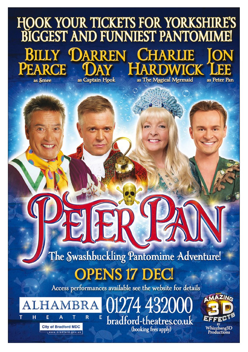 It's almost pantomime season again. <a href="/1BillyPearce/">Billy Pearce</a> is back alongside <a href="/DarrenDOfficial/">Darren Day</a> in Peter Pan! <a href="/BradfordTheatre/">Bradford Theatres</a> Tickets now on sale.