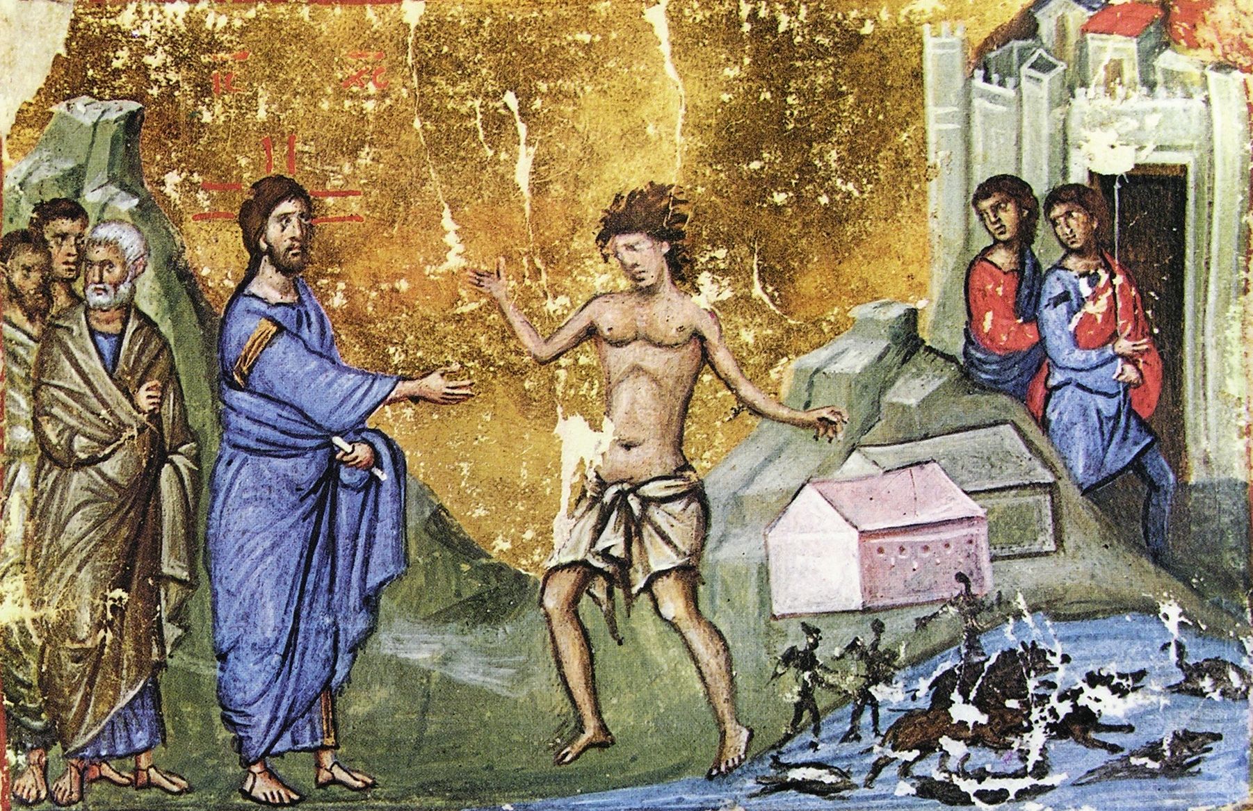 Илья глазунов картины изгнание из рая 1994. Фреска исцеление гадаринского бесноватого. Не лучший сын грешников изгнанных. Икона покаяние грешника. Люцифер ветхий завет.