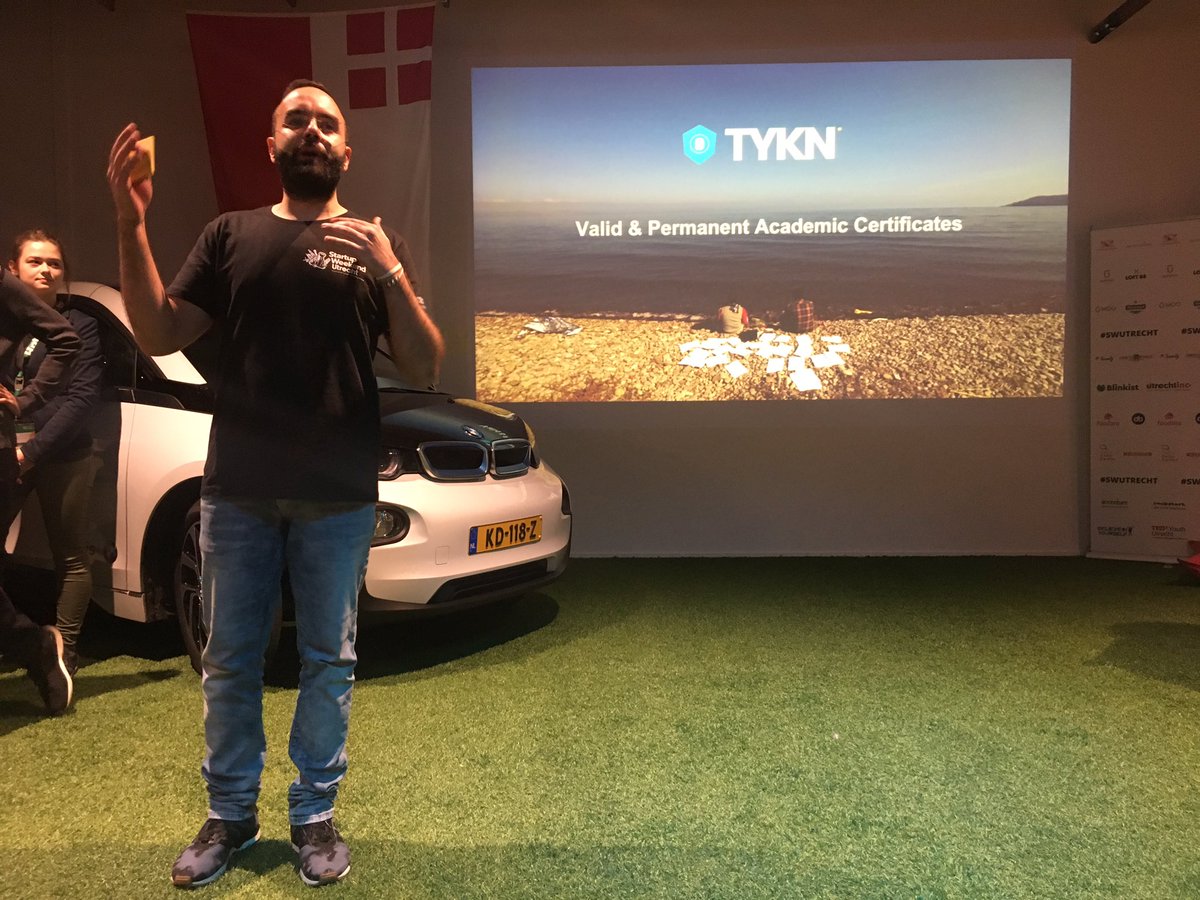 swUtrecht's tweet photo. #TYKN (previously Blockchain Certificate) is now on stage at #swutrecht, watch it live on @swutrecht FB page! https://t.co/57DAFlFr6J