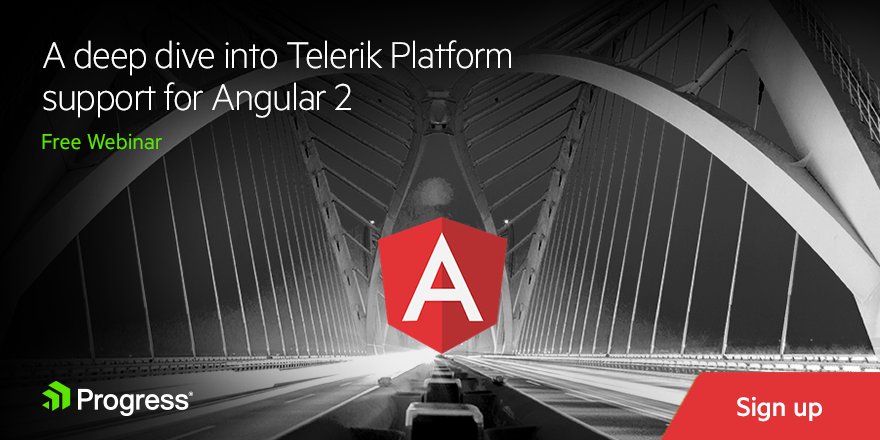 Telerik's tweet image. Leverage #Angular2 to develop native mobile apps. Watch how on 11/15 prgress.co/2dsnh8D #NativeMobileApps