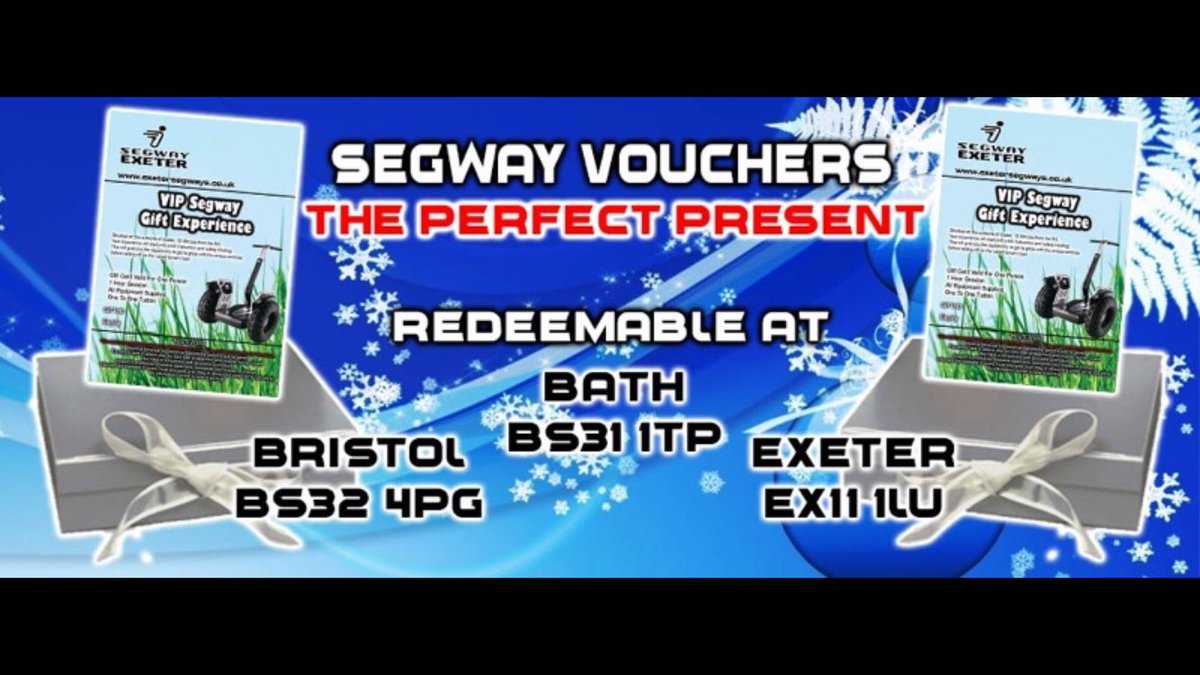 exetersegway's tweet photo. Buy the perfect unique Xmas present. Segway vouchers, instant download or posted 1st class https://t.co/cfWdi800CH #segway #xmas https://t.co/p9AwVUoMtY