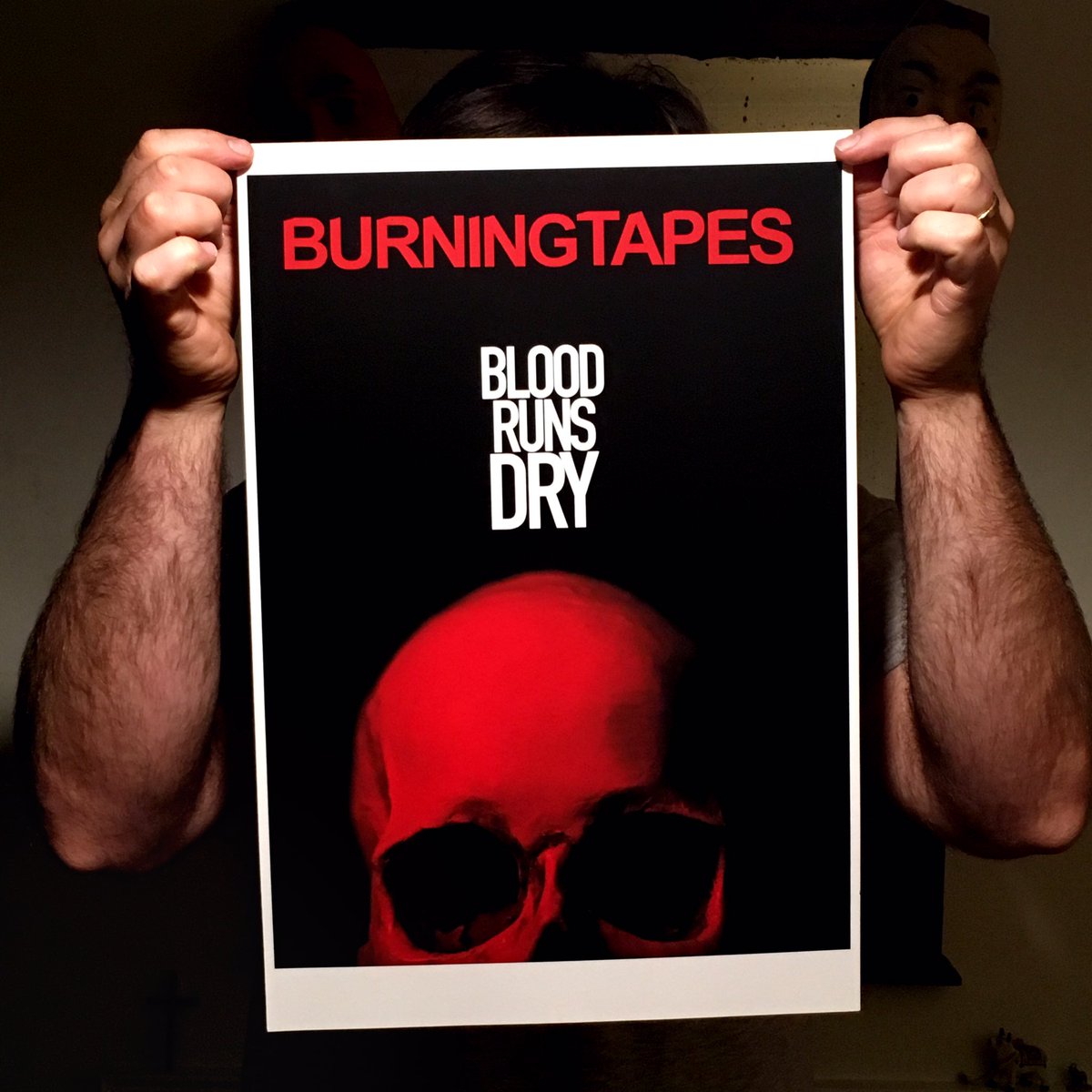 BurningAWitch's tweet photo. Coming very soon! Blood runs dry large prints. #burningtapes #bloodrunsdry #burningwitches #process1 #print https://t.co/rwqWJhtc7r