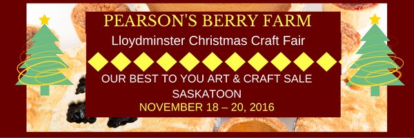 Pearsonsfarm's tweet photo. 2 locations Nov 18-20
@signaturesca #saskatoon
#yllr #Christmas Craft Fair
@lloydexh
WIN $100 Online Pkg https://t.co/39b7PQVSmU https://t.co/hk0Ix9gwcC