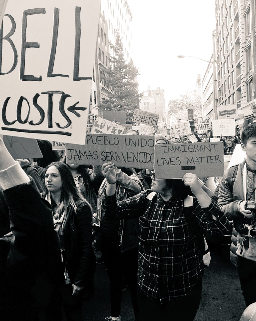 brencrystal777's tweet photo. latinx are here to say no to the president-elect #notmypresident https://t.co/p5AYUftfJG