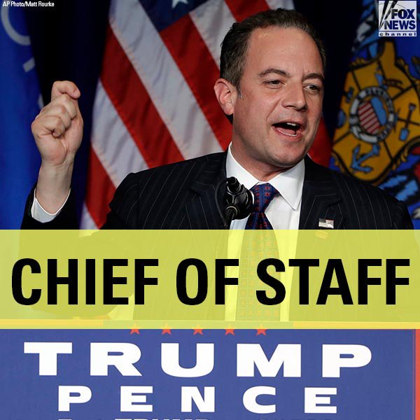 FoxNews's tweet photo. Programming Alert: President-elect @realDonaldTrump's chief of staff @Reince Priebus joins @foxandfriends LIVE Monday at 7a ET. https://t.co/utaPnzb6Al