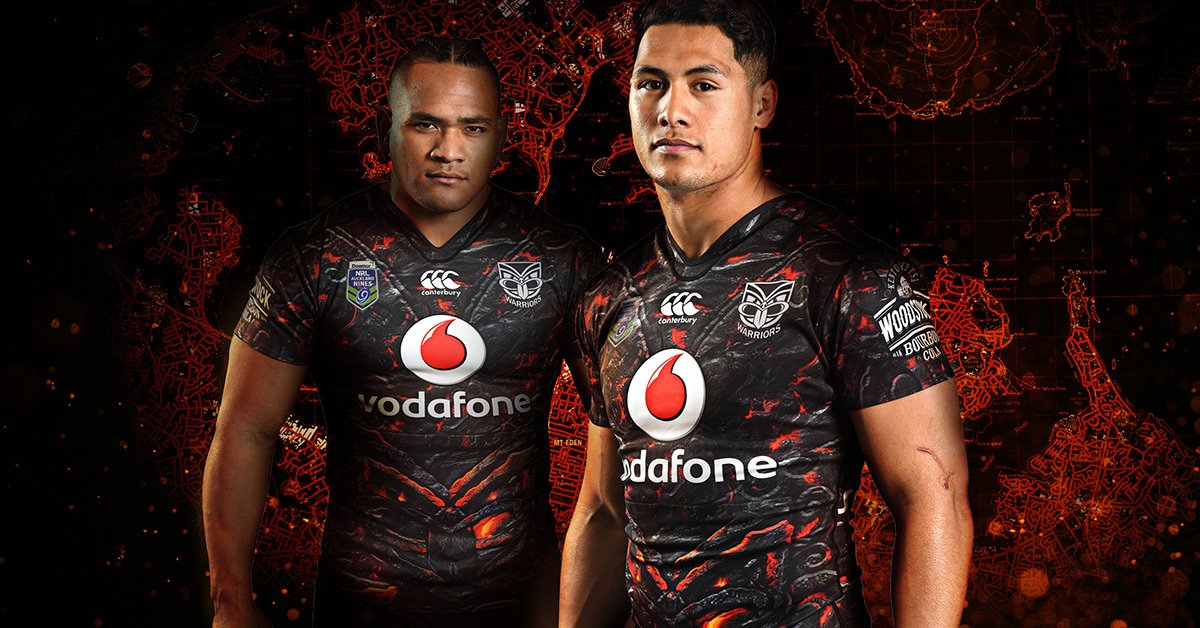 NZWarriors's tweet photo. Introducing Te Toka Tu Toa 🔥🔥🔥

Our 2017 Auckland NRL Nines jersey.

Pre-order https://t.co/vLtFwzlwEZ https://t.co/d0XpXkD844