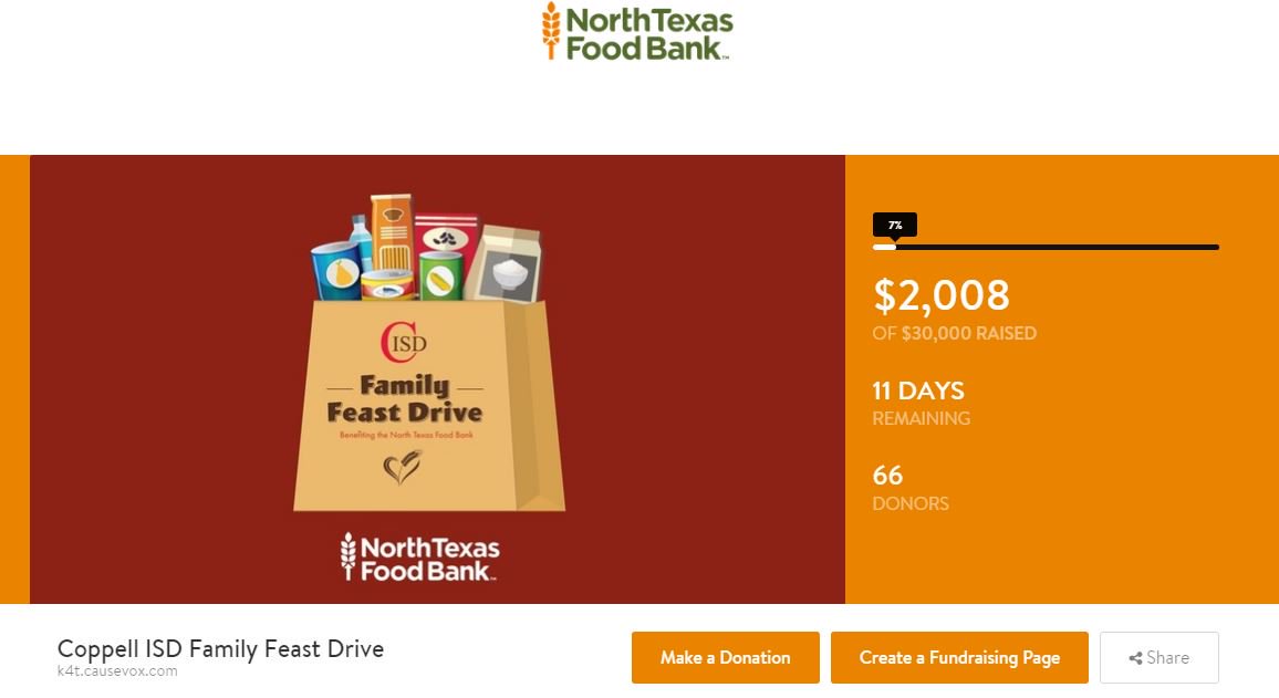 CoppellBTC's tweet photo. #CoppellBeTheChange has helped in raising $2000+ to help the people in need through @ntfb. Donate today at https://t.co/Jw0OEvdRyN
 #Coppell https://t.co/hpUMWuk5Cl