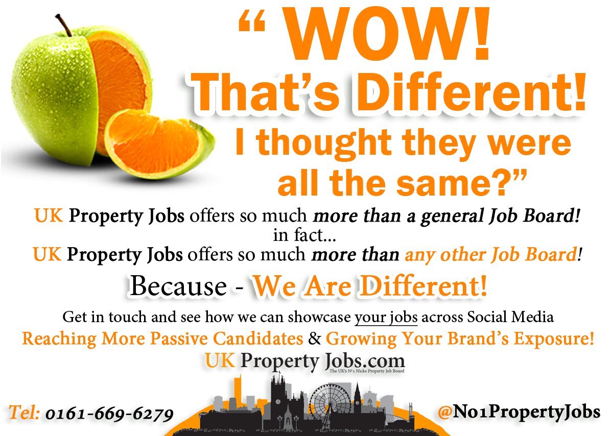 No1PropertyJobs's tweet photo. "Now Thats Different!" @No1PropertyJobs is So Much More than just a Job Board Call Us ☎️ 0161-669-6279 #propertyjobs https://t.co/WAPBqdFqcH
