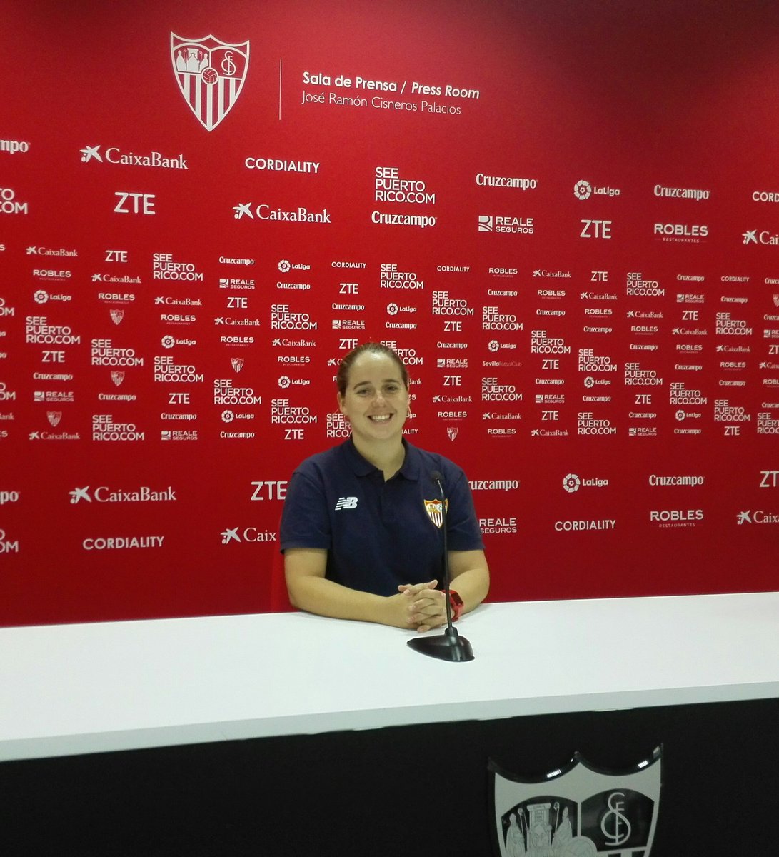 SevillaFC_Fem's tweet photo. SALA DE PRENSA | @Maribel_MarGlez y @ClaudiaFF24 hablaron tras el encuentro (declaraciones, próximamente). #SevillaFCFem https://t.co/JnKrqHDk6L