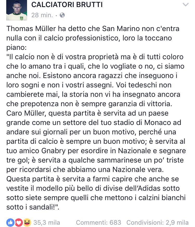 GliAutogol's tweet photo. W @CB_Ignoranza! 
Calciatori Brutti Liberi! 
Contro il male del calcio 
Contro i poteri forti ❤️ https://t.co/R2TJO6QXbA