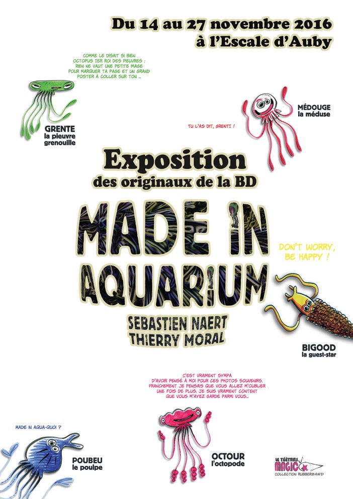 LeTeetrasMagic's tweet photo. #Exposition des originaux de #BD de Sébastien Naert @Sebollywood et Thierry Moral - MADEinAQUARIUM #bullesdezinc #crll #Residence https://t.co/J8WHx8Yob4