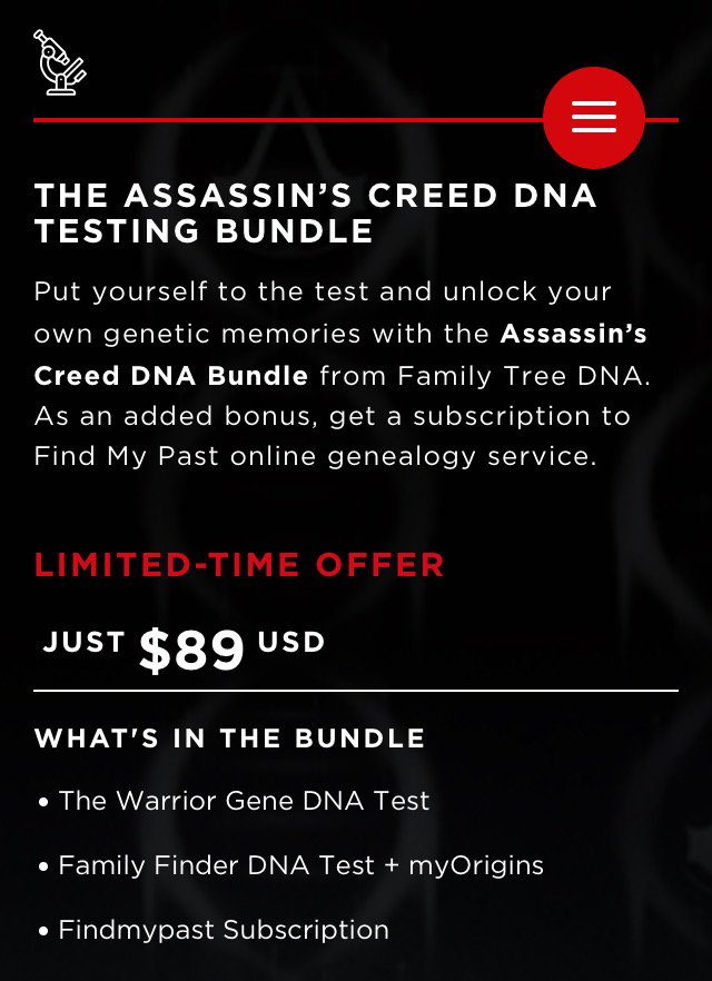 isogg's tweet photo. @FamilyTreeDNA @assassinscreed #DNA bundle #ftdna2016 https://t.co/4VdGNaj3PF
